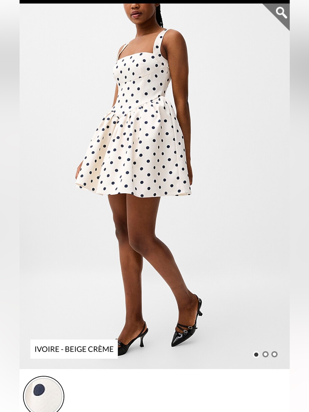 Self-Portrait Cream and Black Polka Dot Mini Dress